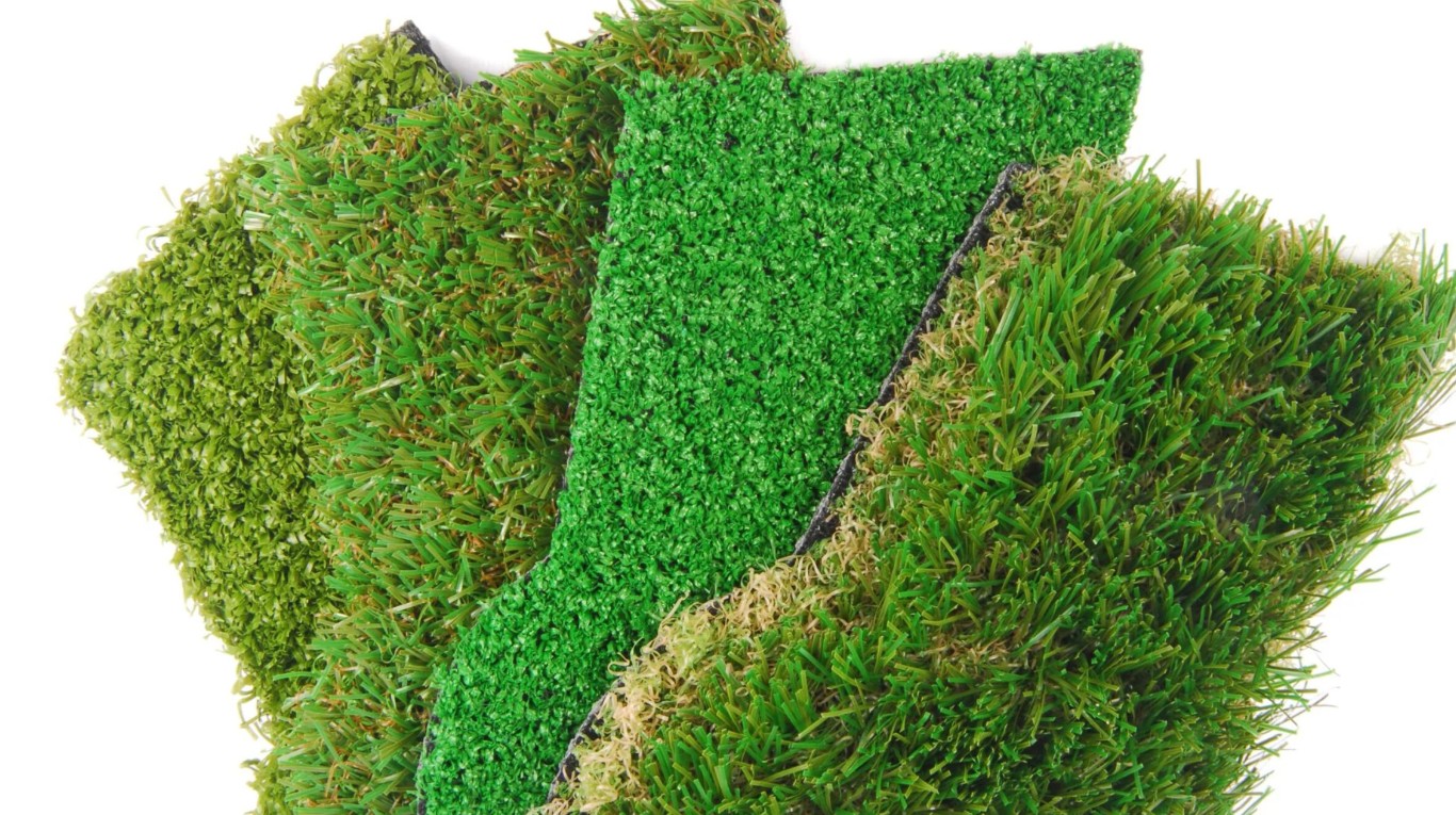 Various types of premium artificial grass samples available in Chico, CA
